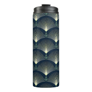 Elegant Geometric: Blue Art Deco. Thermal Tumbler