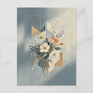 Elegant Geometric Botanical Art Postcard