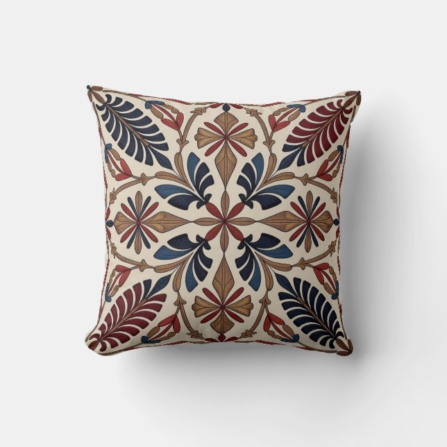 Elegant Geometric Botanical Pattern for Art & Deco Cushion (Front)