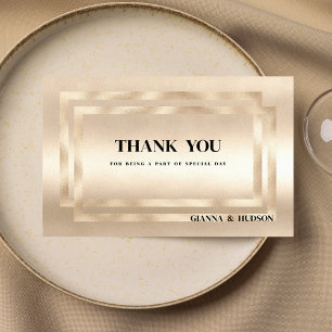 Elegant geometric champagne gold glam Thank You Invitation