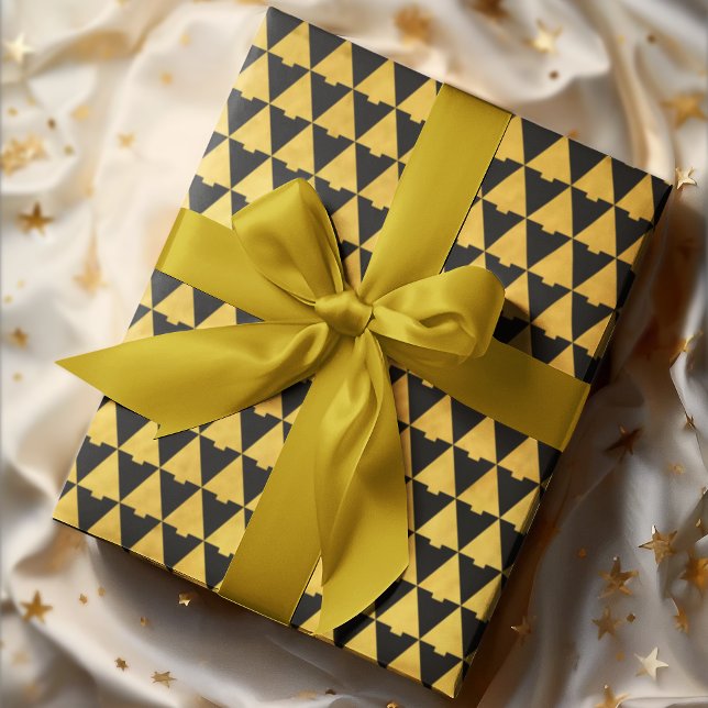 Elegant Geometric Charcoal Christmas Tree Holiday Wrapping Paper (Creator Uploaded)