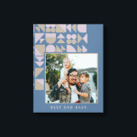 Elegant Geometric Dusty Blue Personalised Photo Canvas Print<br><div class="desc">Custom Photo Geometric Art Blue Monogram Name Canvas Print</div>