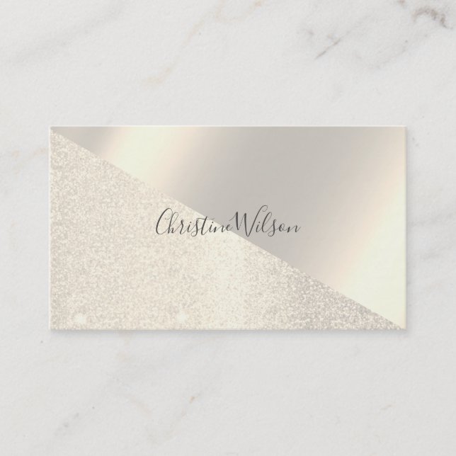elegant geometric FAUX metal Business Card (Front)