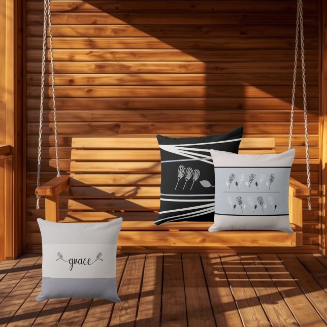 Elegant Geometric Floral Pattern Throw Pillow (Creator Uploaded)