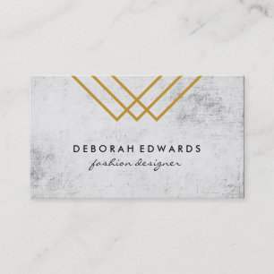 Elegant Geometric Gold Lines with Modern Grunge Business Card
