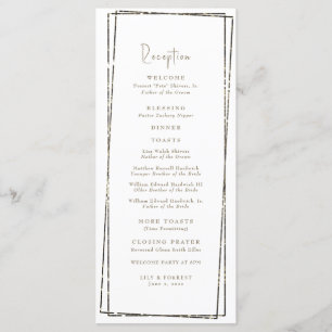Elegant Geometric Gold Reception Wedding Program Menu