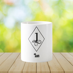 Elegant Geometric Initial Monogram I Coffee Mug