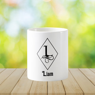 Elegant Geometric Initial Monogram L Coffee Mug