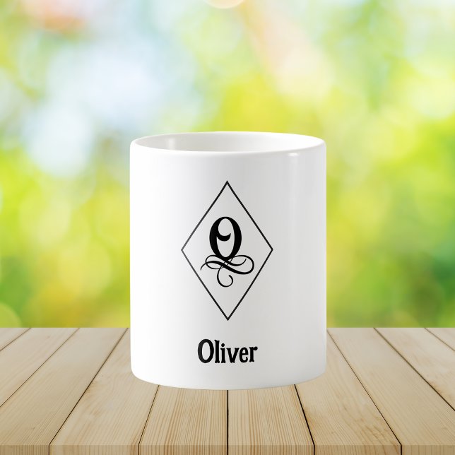 Elegant Geometric Initial Monogram O Coffee Mug (Creator Uploaded)