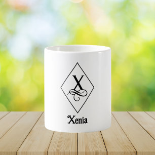 Elegant Geometric Initial Monogram X Coffee Mug