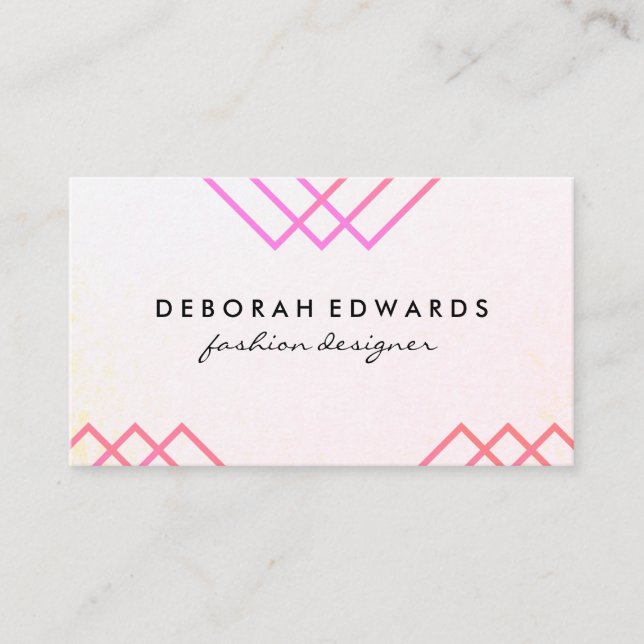 Elegant Geometric Lines Business Card (Front)