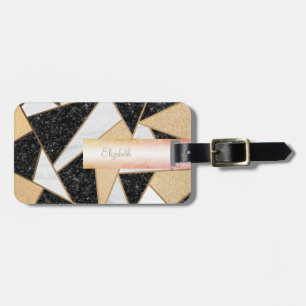 Elegant Geometric Marble - Personalised Luggage Tag
