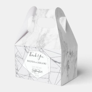 Elegant Geometric Marble Wedding Favour Box