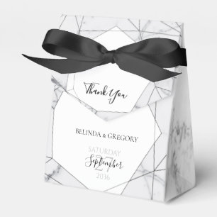 Elegant Geometric Marble Wedding  Favour Box