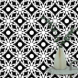 Elegant Geometric Monochrome Black and White Wallpaper