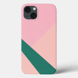 Elegant geometric pastel pink peach green iPhone 13 case