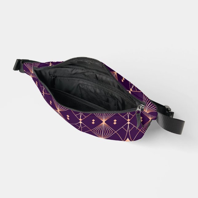 Elegant geometric pattern featuring orange diamond bum bags (Open)
