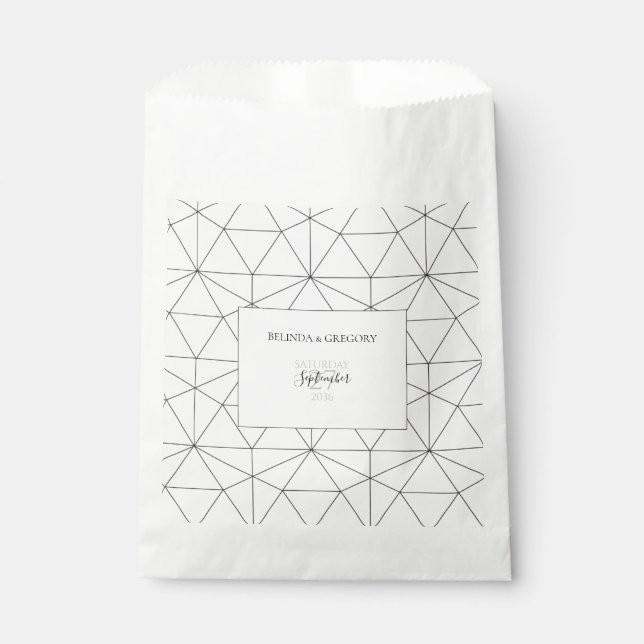 Elegant Geometric Pattern Wedding Favour Bags (Front)
