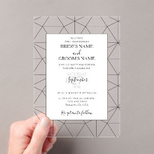 Elegant Geometric Pattern Wedding Invitations