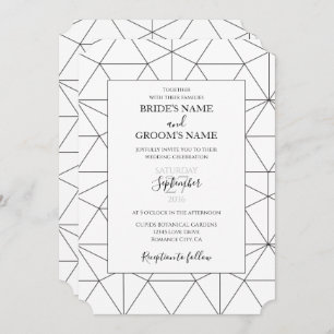Elegant Geometric Pattern Wedding Invitations