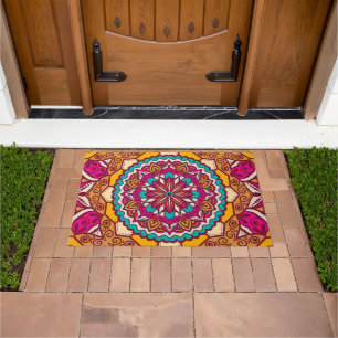 Elegant Geometric Shapes – Colorful Girly Pattern Doormat