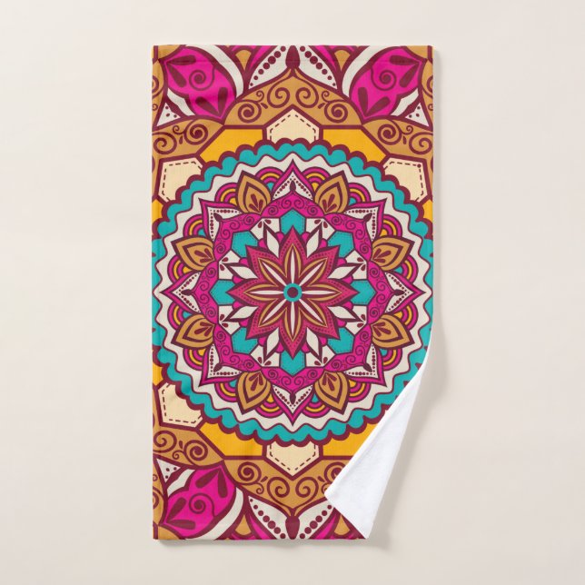 Elegant Geometric Shapes – Colorful Girly Pattern Hand Towel (Hand Towel)