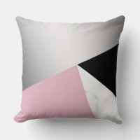 Elegant geometric silver white marble pink black