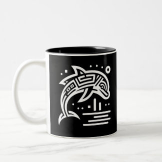 Elegant Geometric Tribal art Two-Tone Coffee Mug