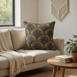 Elegant Geometric Vintage Art Deco Throw Pillow