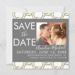 Elegant Geometrical Save the Date Photo Card