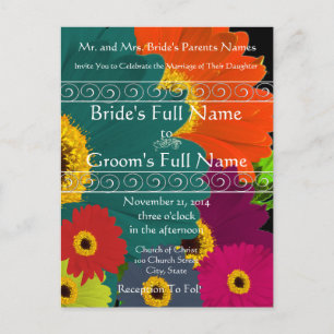 Elegant Gerber Daisy Wedding Invitation