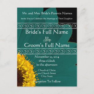Elegant Gerber Daisy Wedding Invitation Postcard