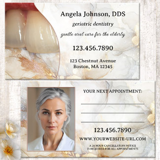 Elegant Geriatric Dentist Appointment Card