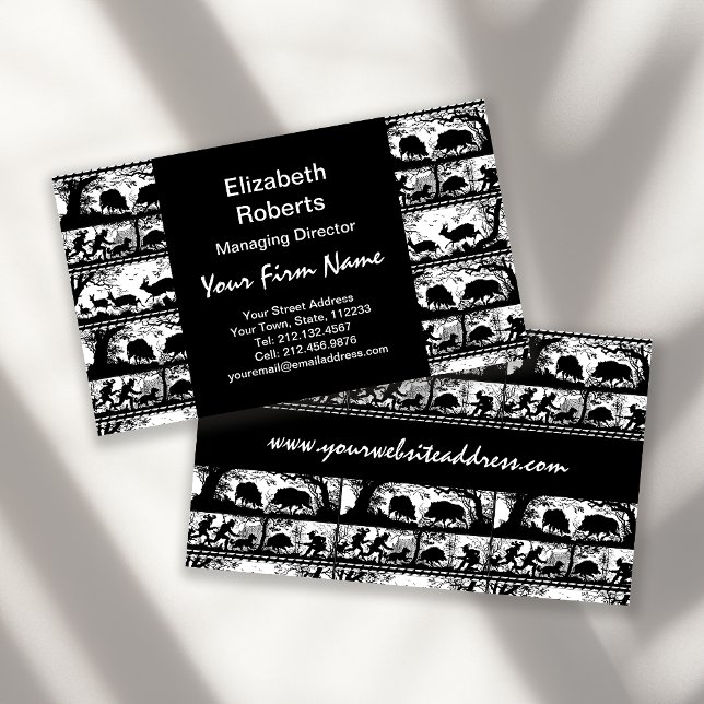 Elegant German Hunting Scene Running Deer and Boar Business Card (Creator Uploaded)