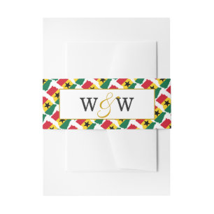 Elegant GHANA Monogram Wedding Celebration Invitation Belly Band
