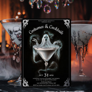 Elegant Ghost Martini Halloween Party