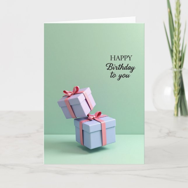 Elegant Gift Birthday Card (Front)