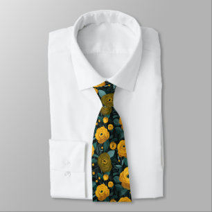 Elegant Gift  For Boyfriend Ranunculus Floral Tie
