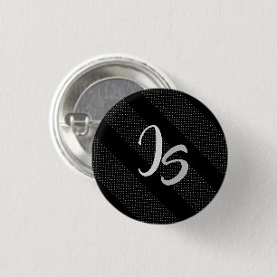 Elegant Gift with Personalise Silver Monogram 3 Cm Round Badge