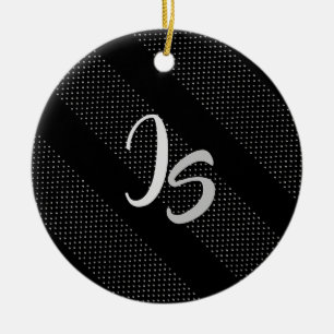 Elegant Gift with Personalise Silver Monogram Ceramic Tree Decoration