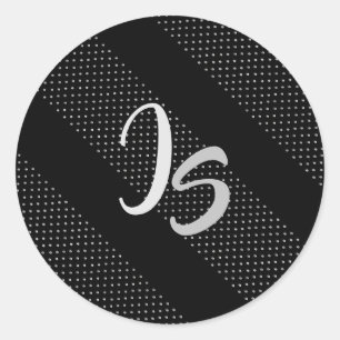 Elegant Gift with Personalise Silver Monogram Classic Round Sticker