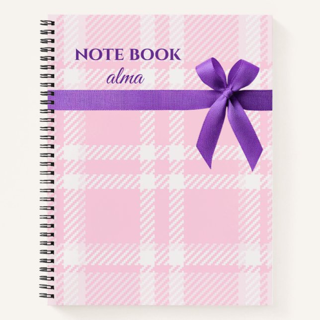  Elegant Gift Wrap Notebook with Ribbon Design (Front)