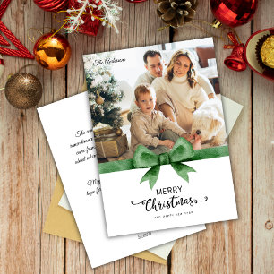 Elegant Gift Wrapped Custom Family Photo Christmas Holiday Card