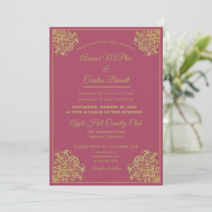 Elegant Gilded Wedding Invitation