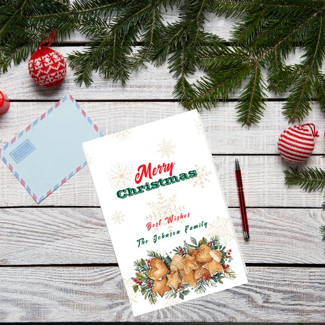 Elegant Gingerbread Custom Christmas Holiday Card (Creator Uploaded)