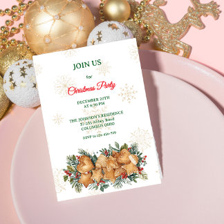Elegant Gingerbread Custom Christmas Invitation
