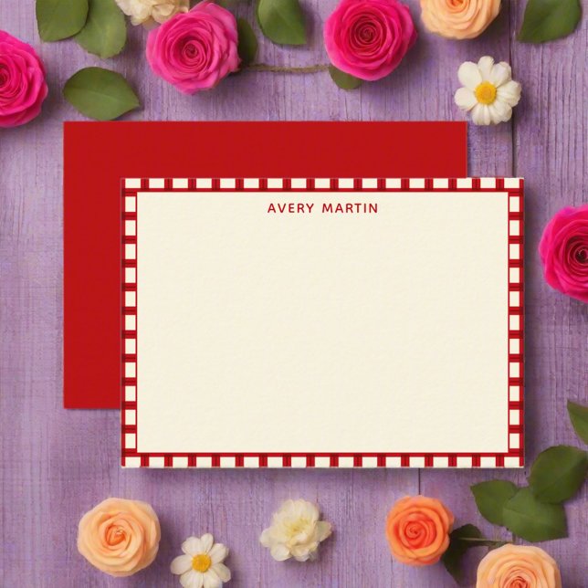 Elegant Gingham Red Feminine Thank You Baby Card (Creator Uploaded)