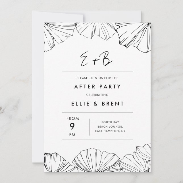 Elegant Ginkgo Biloba wedding after party Invitation (Front)