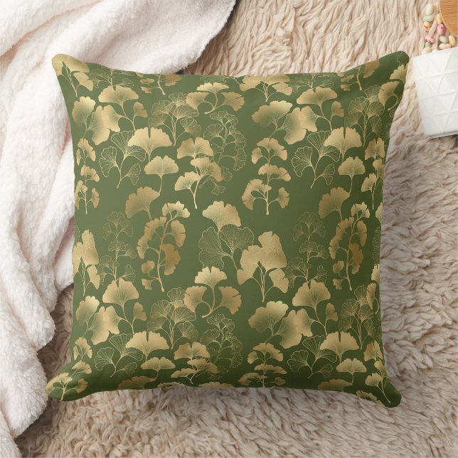 Elegant Ginkgo Garden Pattern Cushion (Blanket)
