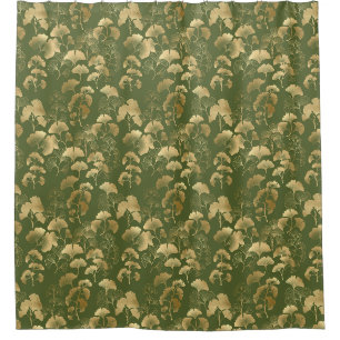 Elegant Ginkgo Garden Pattern Shower Curtain